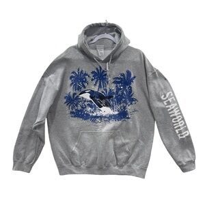 SeaWorld Gray Hoodie with Blue Graphic